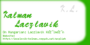 kalman laczlavik business card